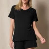 Bamboo V-Neck Sleep Tee - Black -Tops & Tees Sale 1 15d69ec4 3c38 483b aa4d fae7b8f6e363