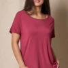 Bamboo Dolman Pajama Tee - Burgundy Rose 2 Bamboo Dolman Pajama Tee - Burgundy Rose -Tops & Tees Sale QE08 BUR 1