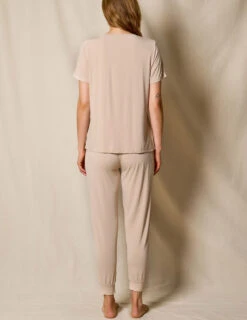 Bamboo Sleep Joggers - Almond -Tops & Tees Sale QE11 DOE 12