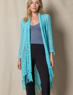 Handwoven Riva Knit Duster -Tops & Tees Sale SIVANA032120245506 W