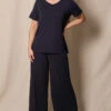 Bamboo Palazzo Lounge Pants - Black -Tops & Tees Sale SIVANA032820246414 1 a34d9a2d b01e 4686 9556 00944e5c0cb2