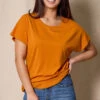 Bamboo / Organic Cotton Dolman Tee - Marmalade Small Only -Tops & Tees Sale SIVANA032820246661