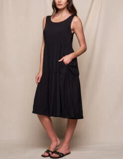 Linen / Bamboo Addison Dress - Black -Tops & Tees Sale SIVANA0415252329