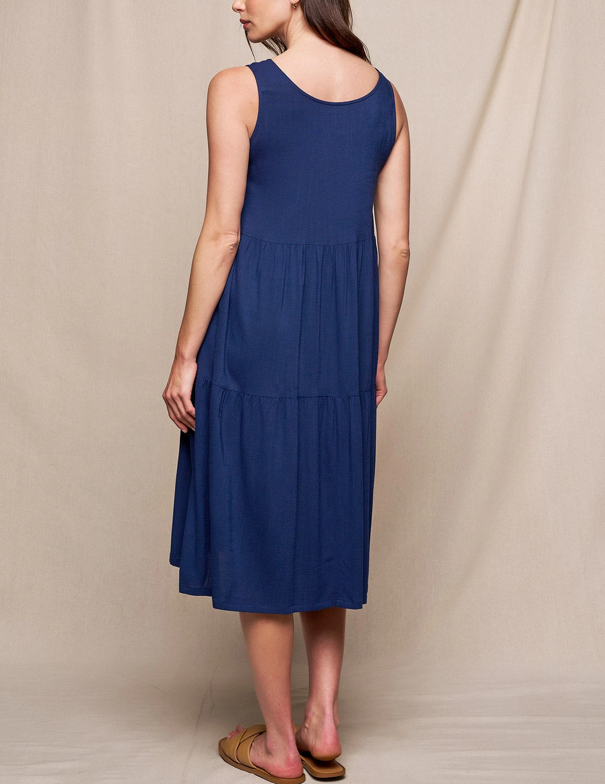 Linen / Bamboo Addison Dress - Indigo 4 Linen / Bamboo Addison Dress - Indigo - Image 2