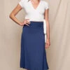 Bamboo Shirred Waist Skirt - Navy -Tops & Tees Sale SIVANA0415252643 final