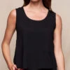 Linen / Bamboo Peplum Tank - Black -Tops & Tees Sale SIVANA0415252764 final T
