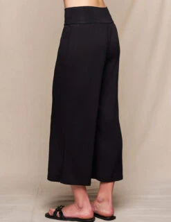 Linen / Bamboo Soft Waist Capri Pants - Black -Tops & Tees Sale SIVANA0415252900 final