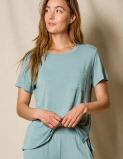 Bamboo Pocket Sleep Tee - Mineral -Tops & Tees Sale SIVANA052320248426 T
