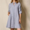 Linen / Bamboo Shirtdress - Stone Blue -Tops & Tees Sale SIVANA052320248504