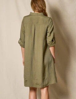 Linen / Bamboo Shirtdress - Army 10 Linen / Bamboo Shirtdress - Army -Tops & Tees Sale SIVANA052320248548