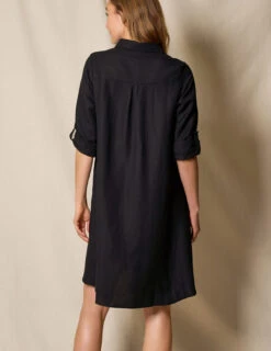 Linen / Bamboo Shirtdress - Black -Tops & Tees Sale SIVANA052320248561 S