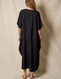 Linen / Bamboo Caftan - Black -Tops & Tees Sale SIVANA052320248616