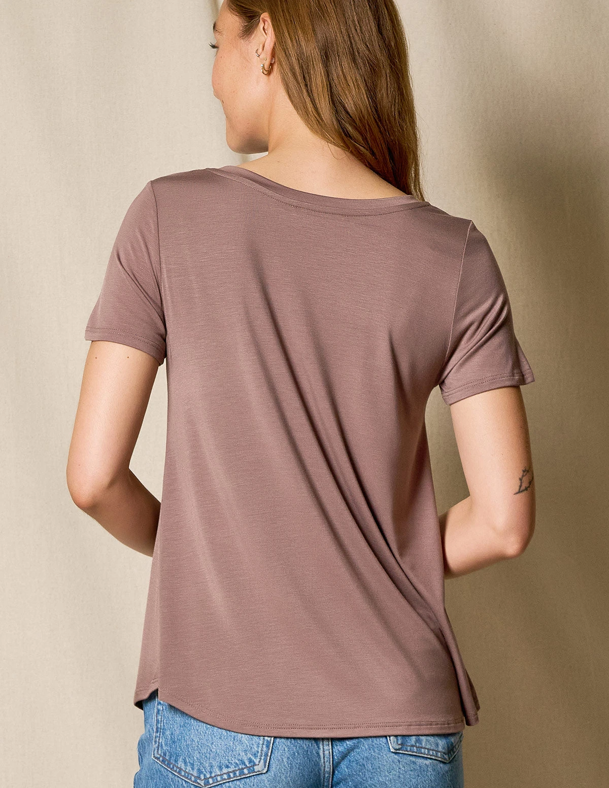 Bamboo Relaxed Tee - Mocha 5 Bamboo Relaxed Tee - Mocha - Image 3