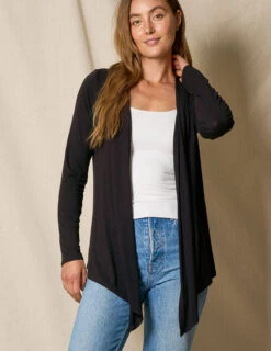 Bamboo Open Front Jacket - Black 8 Bamboo Open Front Jacket - Black -Tops & Tees Sale SIVANA052320249216
