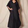 Linen / Bamboo Caftan - Black 2 Linen / Bamboo Caftan - Black -Tops & Tees Sale SIVANA070320248768