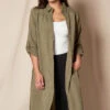 Linen / Bamboo Shirtdress - Army 1 Linen / Bamboo Shirtdress - Army -Tops & Tees Sale SIVANA070320249015