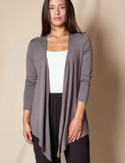 Bamboo Open Front Jacket - Grey -Tops & Tees Sale SIVANA070320249068 d109d832 bda7 4bd4 bbbf b7515fa60858