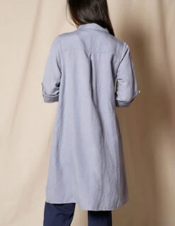 Linen / Bamboo Shirtdress - Stone Blue -Tops & Tees Sale SIVANA070320249189