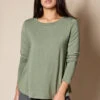 Bamboo Relaxed Long Sleeve Tee - Sage- Small And XS Only -Tops & Tees Sale SIVANA070320249313 T a78e846f 7bed 4023 9835 737f97dd162c