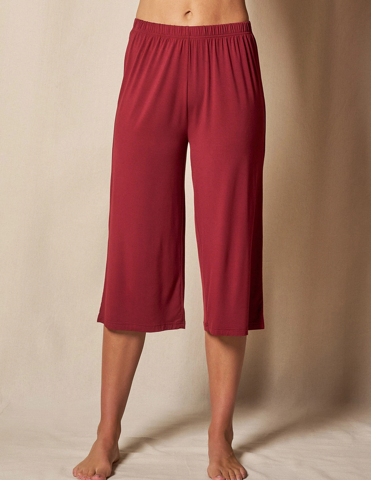 Bamboo Capri Pajama Pants - Burgundy 3 Bamboo Capri Pajama Pants - Burgundy