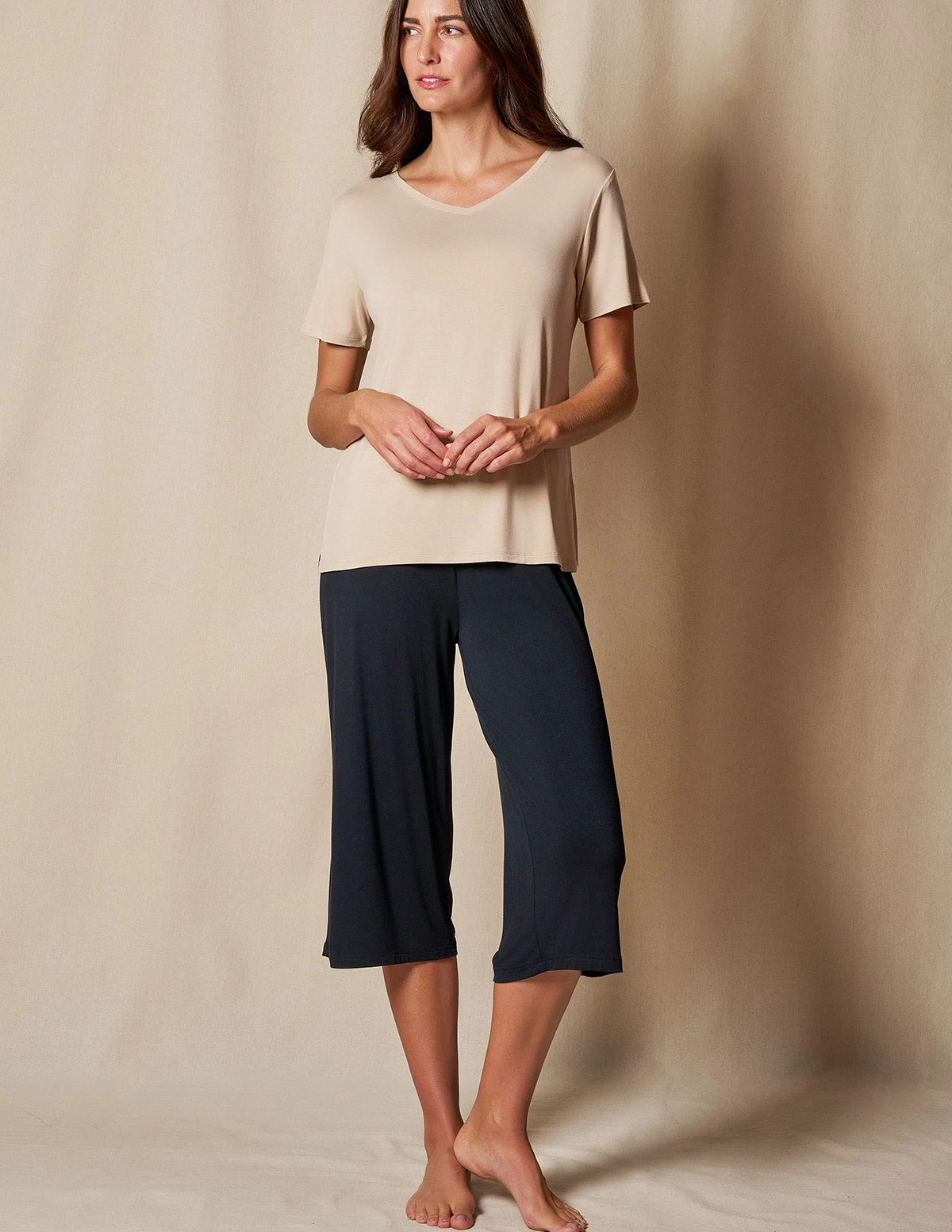 Bamboo Capri Pajama Pants - Black 3 Bamboo Capri Pajama Pants - Black