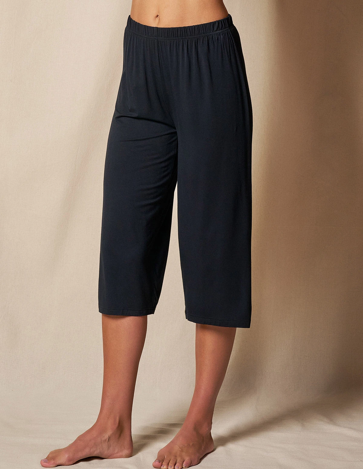 Bamboo Capri Pajama Pants - Black 4 Bamboo Capri Pajama Pants - Black - Image 2