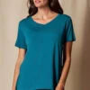 Bamboo V-Neck Sleep Tee - Deep Jade -Tops & Tees Sale SIVANA101120249163 final