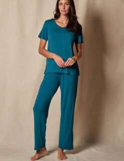 Bamboo Sleep Pants - Deep Jade -Tops & Tees Sale SIVANA101120249169 final F