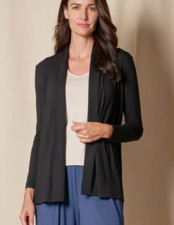 Bamboo 240 Banded Front Jacket - Black -Tops & Tees Sale SIVANA101120249591 final