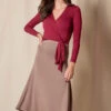 Bamboo Shirred Waist Skirt - Mocha -Tops & Tees Sale SIVANA101120249617 final C