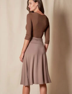 Bamboo Shirred Waist Skirt - Mocha -Tops & Tees Sale SIVANA101120249675 final
