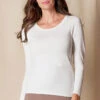 Bamboo Close Fit Long Sleeve Tee - Soft White -Tops & Tees Sale SIVANA101120249678 final 2