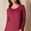 Bamboo Relaxed Long Sleeve Tee - Burgundy -Tops & Tees Sale SIVANA101120249910 final 25dd6b25 b122 422b 9ad0 b643c8fc21bf