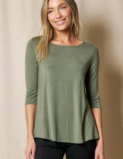 Bamboo 3/4 Sleeve Tee - Sage