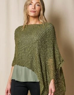 Handwoven Riva Knit Poncho -Tops & Tees Sale SIVANA1031 0550 final T