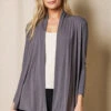Bamboo 240 Banded Front Jacket - Grey 2 Bamboo 240 Banded Front Jacket - Grey -Tops & Tees Sale SIVANA1031 0609 final T