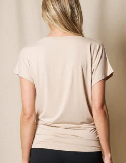 Bamboo Scoop Neck Dolman Tunic - Almond -Tops & Tees Sale SIVANA1031 0639 final
