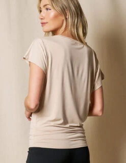 Bamboo Scoop Neck Dolman Tunic - Almond -Tops & Tees Sale SIVANA1031 0643 final