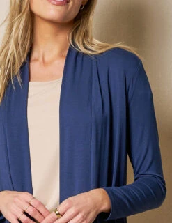 Bamboo 240 Banded Front Jacket - Navy -Tops & Tees Sale SIVANA1031 0651 final D