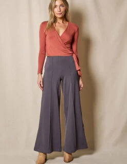 Bamboo Ponte Wide Leg Pants - Grey -Tops & Tees Sale SIVANA1031 0672 final