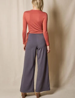 Bamboo Ponte Wide Leg Pants - Grey -Tops & Tees Sale SIVANA1031 0681 final
