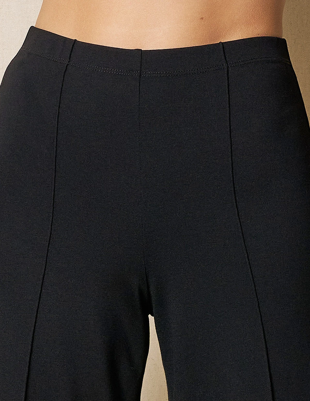 Bamboo Ponte Wide Leg Pants - Black 7 Bamboo Ponte Wide Leg Pants - Black - Image 5