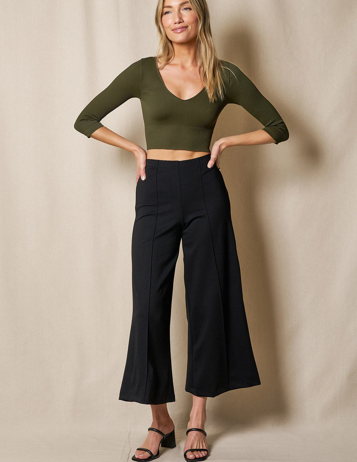 Bamboo Ponte Cropped Pants - Black 6 Bamboo Ponte Cropped Pants - Black - Image 4