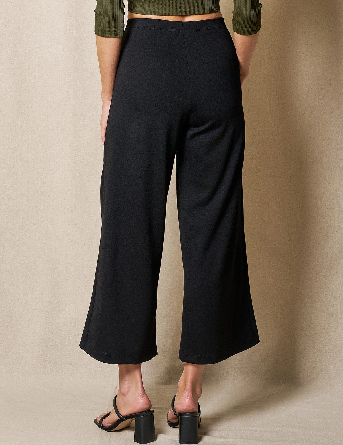 Bamboo Ponte Cropped Pants - Black 7 Bamboo Ponte Cropped Pants - Black - Image 5