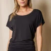 Bamboo Scoop Neck Dolman Tunic - Black -Tops & Tees Sale SIVANA1031 0967 final T