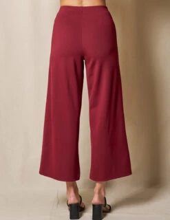 Bamboo Ponte Cropped Pants - Burgundy -Tops & Tees Sale SIVANA1031 1001 final