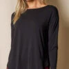 Bamboo Dolman Long Sleeve Tee - Black -Tops & Tees Sale SIVANA1031 1075 final T