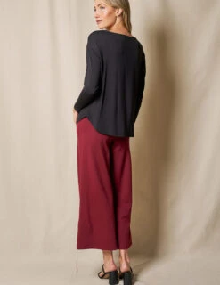 Bamboo Ponte Cropped Pants - Burgundy -Tops & Tees Sale SIVANA1031 1078 final