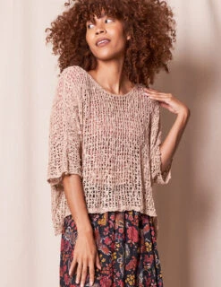 Handwoven Riva Knit Crop Poncho -Tops & Tees Sale SIVANA110120235977