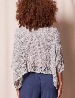 Handwoven Riva Knit Crop Poncho -Tops & Tees Sale SIVANA11012023 6118